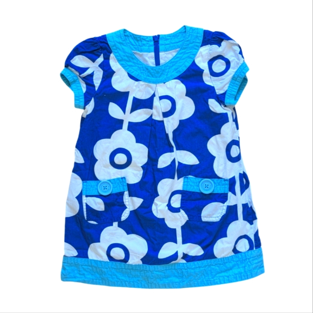 Mini Boden Floral Short Sleeve Sun Dress - Size 3-4Y